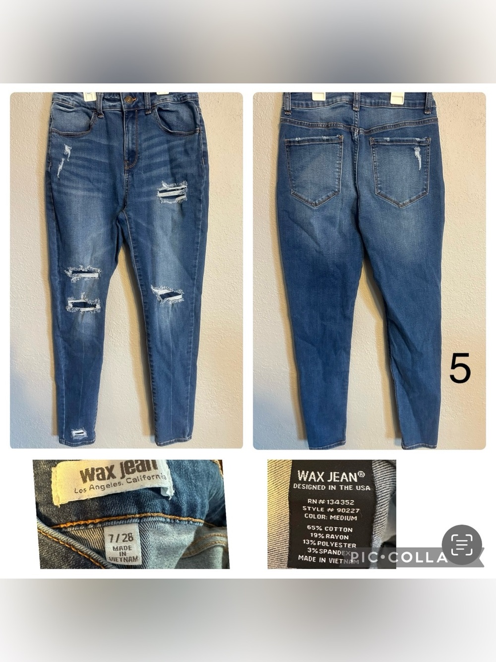 Wax Jean Blue Distressed Women’s Jeans
